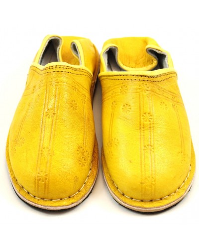 Babouche berb re traditionnelle cuir jaune Babouchescuir