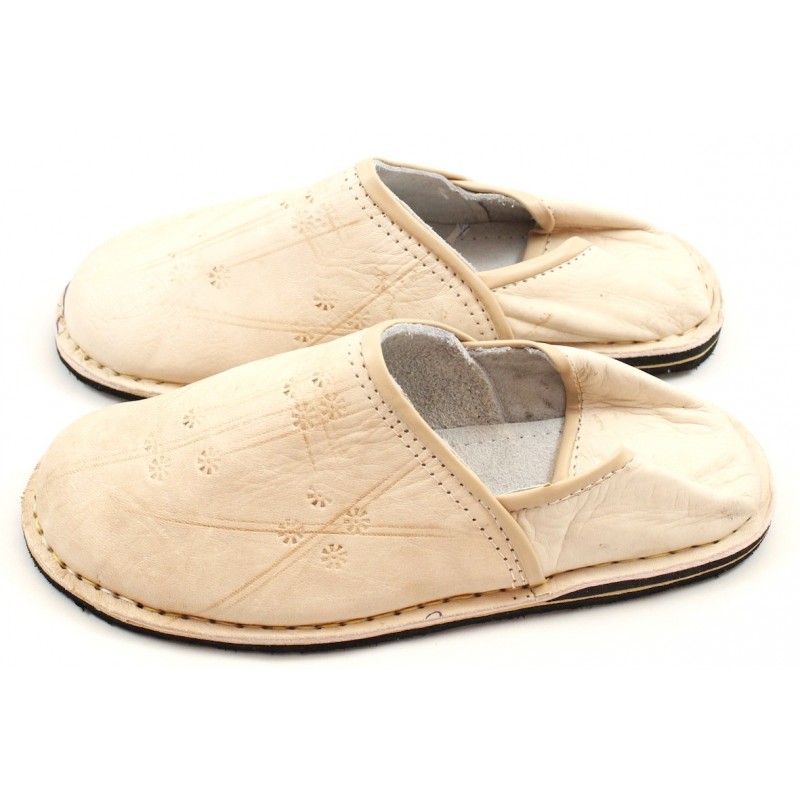 Berber natural leather slippers