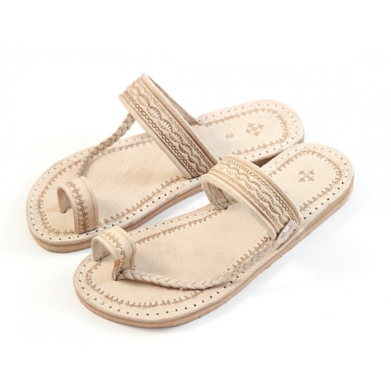 Moroccan flip-flops in natural leather