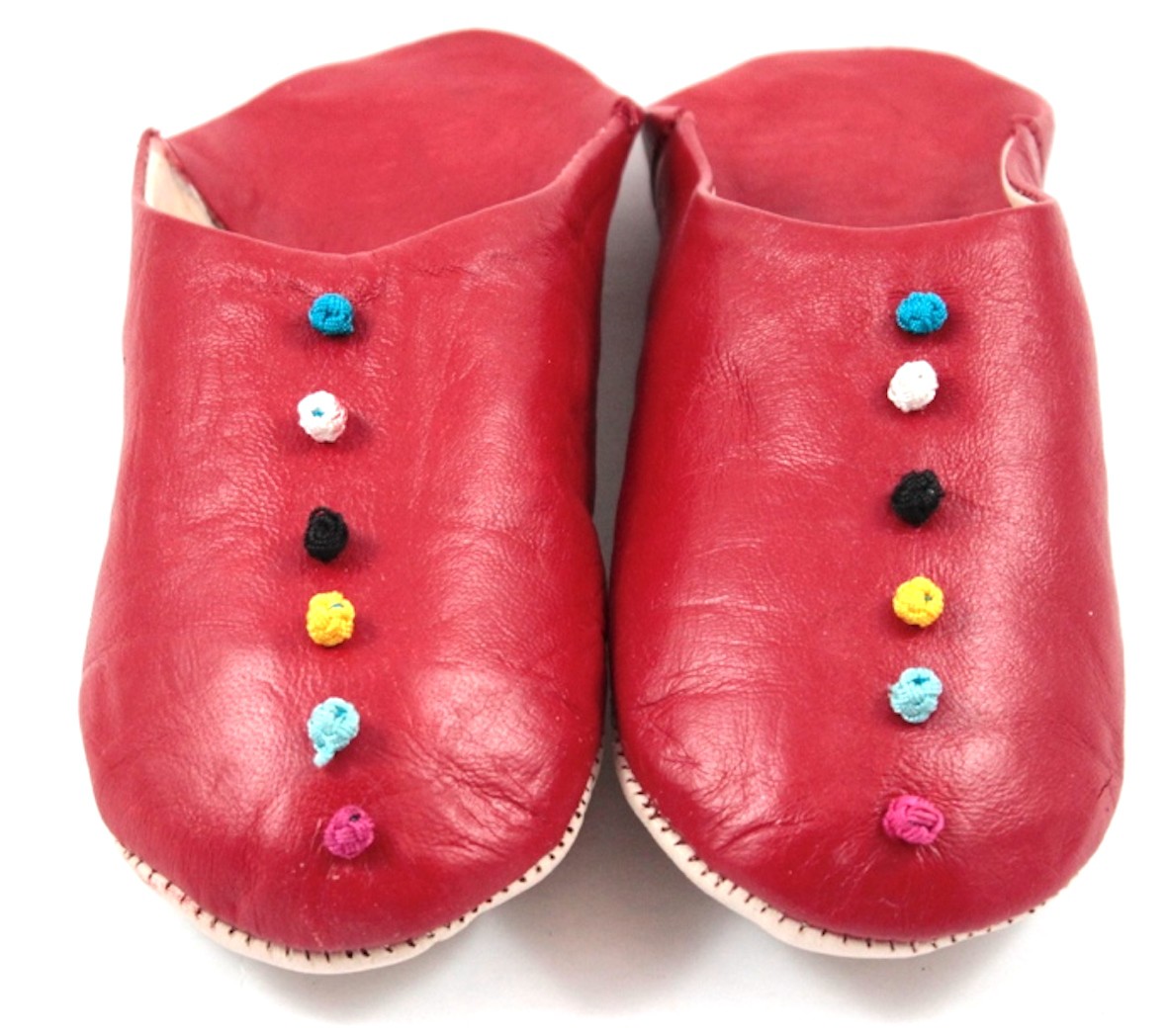 red pom pom slippers