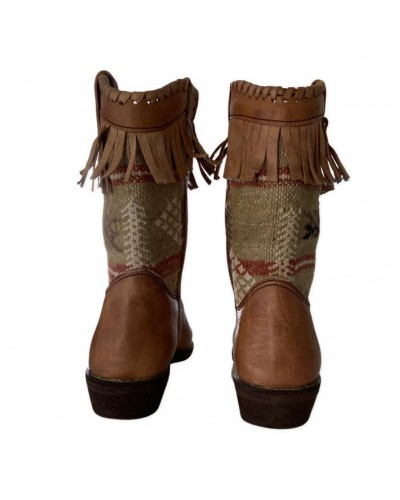 Kilim boots, Size 36,kilim shoes, Vintage Kilim, Leather ankle boots, selling Kilim lace up shoes, Kilim Unisex,leather boots